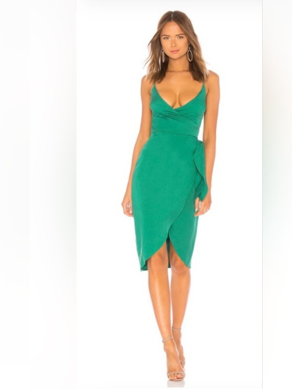 Lovers + Friends Emerald Wrap Midi Dress